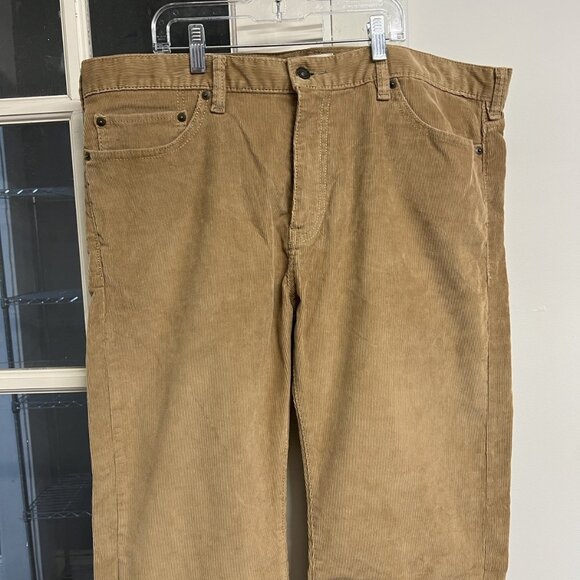 Vtg Dockers Corduroy Pants Slacks 38x34 Brown Khaki Flat Front Western Preppy - Picture 2 of 10